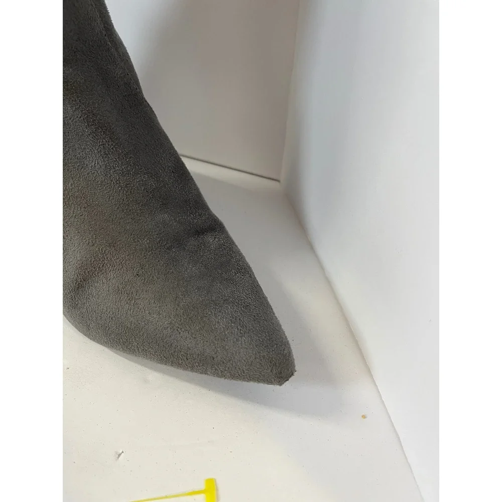 Gray Thigh High Pointed‎ Toe Block Heel Over the Knee Boots Women's Size 6